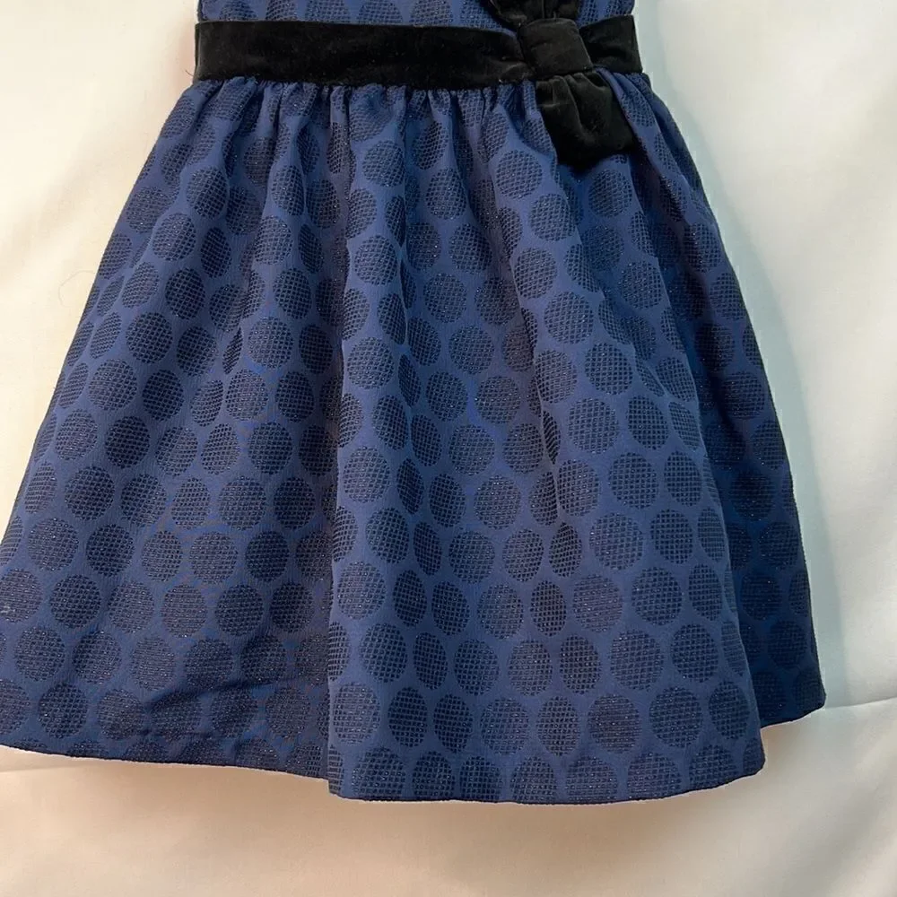 Gymboree Navy Blue Sleeveless Glitter Party Dress 3T EUC